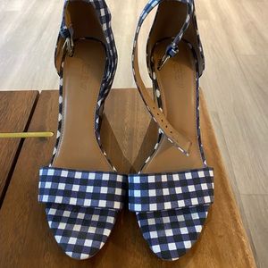 Jcrew Gingham Block Heel